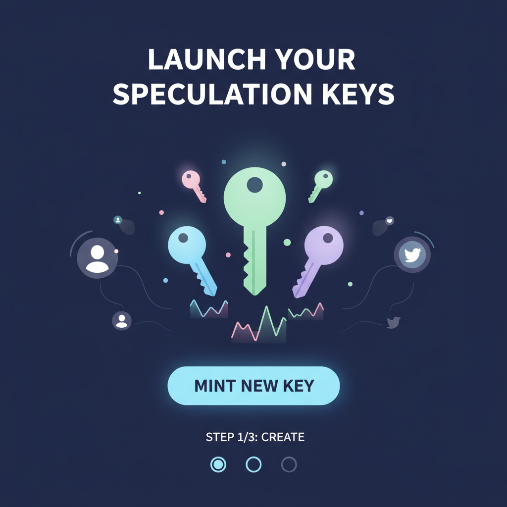 launching speculation keys on Friend.tech style platform, keys floating with price charts