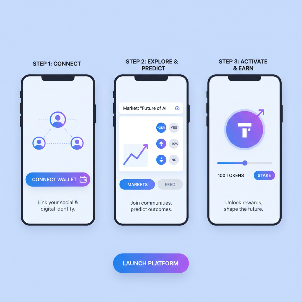 sleek launch interface speculation market social graph token activation