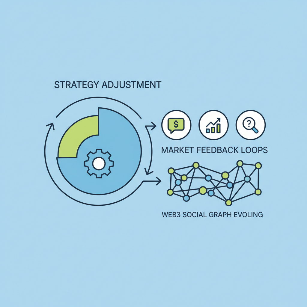 adjusting strategy on dashboard, market feedback loops, Web3 social graph evolving
